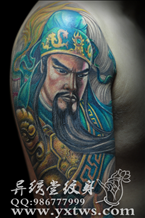 三国人物关公纹身